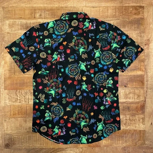NWT RSVLTS Disney Nightmare Before Christmas ‘Oogie’s Turn to Boogie’ Button Up - Picture 3 of 10